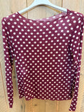 SHIRT LM POLKADOT BRUIN EN BORDEAUX