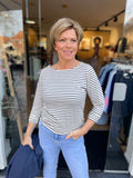 SHIRT LM STREEP BLAUW/OFF WHITE