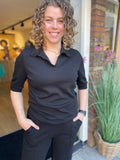 SHIRT COMFY ZWART EN ZAND