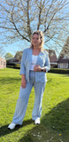 BLAZER CS THE LABEL JEANS BLAUW PRINT