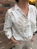 BLOUSE OFF WHITE MET GOUD PRINT C&S