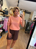SWEATER DRIEKWART MOUW AZZURRO