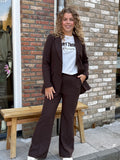 BROEK/PANTALON BASIS DONKER BRUIN