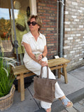 TASSEN/SHOPPER LEER TAUPE