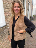 GILET GLENN CS THE LABEL CAMEL/ZWART