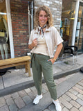 BROEK BARREL IN BRUIN/ARMY GREEN