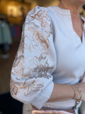 TRUI/SWEATER C&S PRINT MOUW ZAND