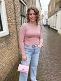 SHIRT AZZURRO LANGE MOUW STREEP