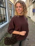 TASSEN LEER BRUIN MET STUDS