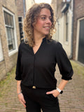 BLOUSE C&S ZWART DRIEKWART MOUW