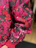 JAS/BOMBER PRINT ROOD ZWART
