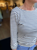 SHIRT LM STREEP BLAUW/OFF WHITE
