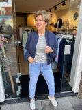 SHIRT LM STREEP BLAUW/OFF WHITE