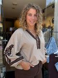 BLOUSE CHOCO BRUIN PRINT