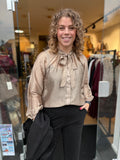 BLOUSE AZURRO ROOD EN GOUD