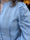 BLOUSE LICHT BLAUW KATOEN C&S