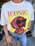 SHIRT ONE SIZE PRINT WIT/GEEL