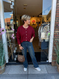 TASSEN LEER/SUEDE BRUIN MET STUDS