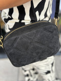 TASSEN ZWART LEER/SUEDE