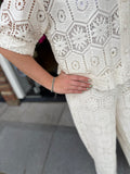 BROEK CS THE LABEL OPENGEWERKT MET VOERING