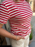 SHIRT ROOD/WIT STREEP