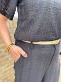 BROEK BRODERIE PRINT ZWART CS THE LABEL