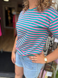 SHIRT STREEP/GLITTER DIV KLEUREN