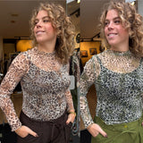 SHIRT LEOPARD OLIJF GROEN OF BRUIN
