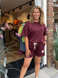 SHORT SET ONE SIZE 38/42 CHOCO BRUIN & BORDEAUX