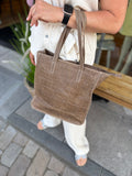 TASSEN/SHOPPER LEER TAUPE