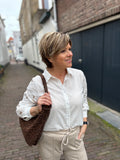BLOUSE OFF WHITE C&S MET PRINT MOUW