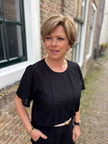SHIRT BRODERIE ZWART CS THE LABEL