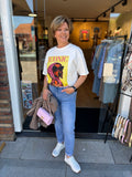 SHIRT ONE SIZE PRINT WIT/GEEL