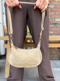 TASSEN LEER ZAND TINT MET STUDS