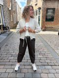 BROEK BARREL IN BRUIN/ARMY GREEN